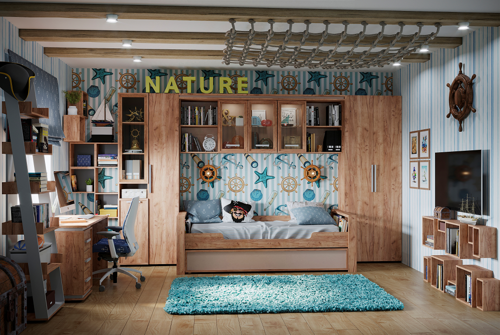 Шкаф для белья Nature 83, дуб табачный