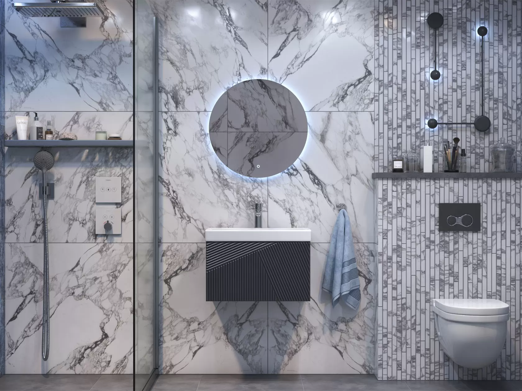 Навесная тумба под раковину Эджи